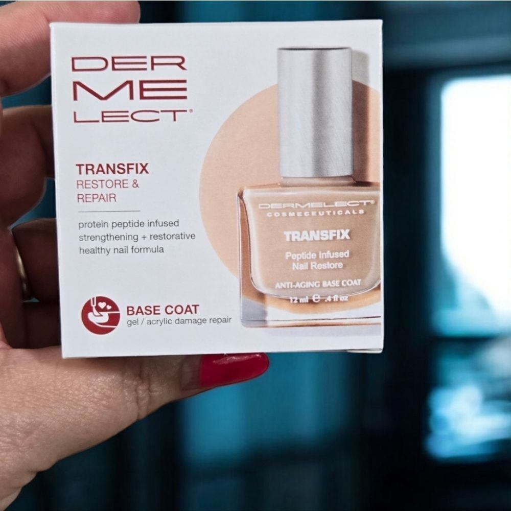Dermelect TRANSFIX Restore & Repair Base Coat Gel Acrylic Clear Nail Polish